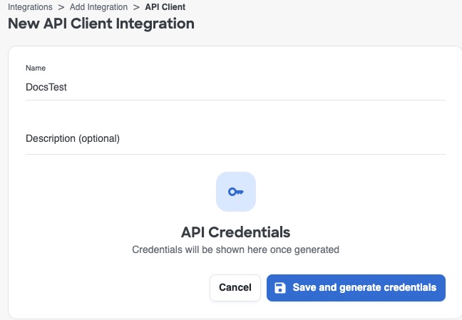 Create an API client integration in Identity Intelligence